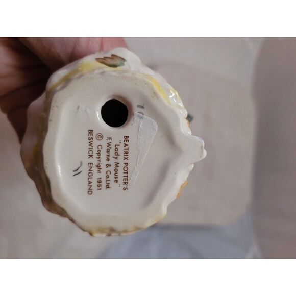 Beswick Beatrix Potter "Lady Mouse" Figurine 1951 F Warne & Co Ltd England - Picture 5 of 5